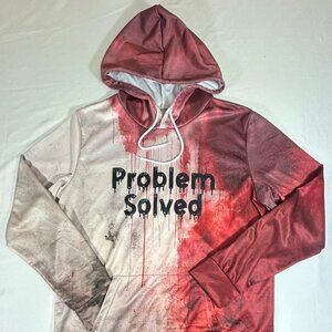 Problem Solved Men's Blood Splatter Hoodie Halloween Size S